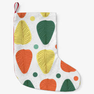 Petite Chaussette De Noël Feuilles peints de couleur, cadre d'affaires brill