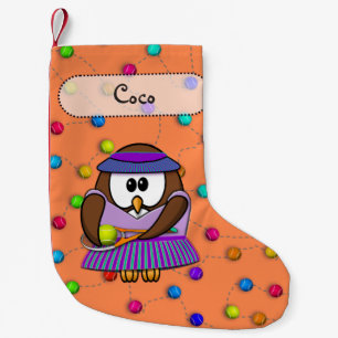 Petite Chaussette De Noël fille de hibou de tennis