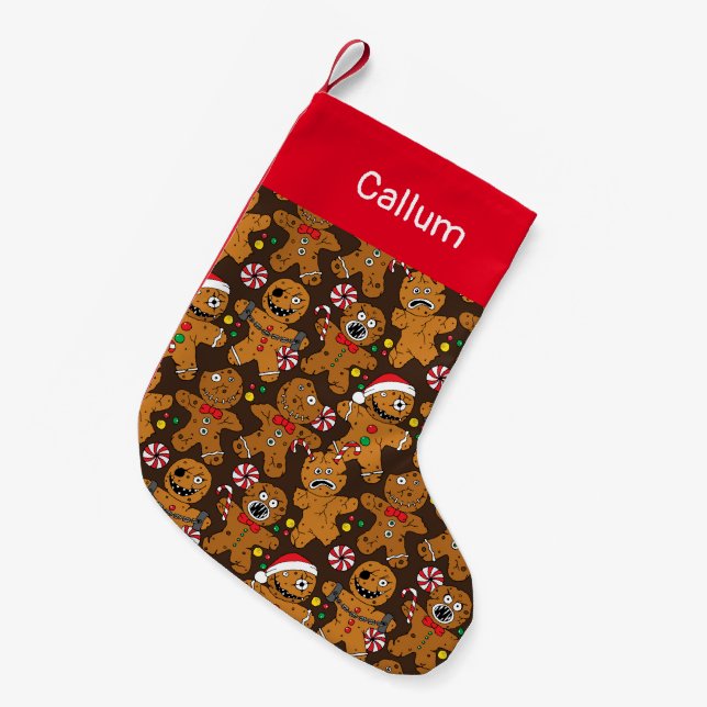 Petite Chaussette De Noël Film d'horreur Déplaisant pain d'épice homme (Devant (Accrochage))