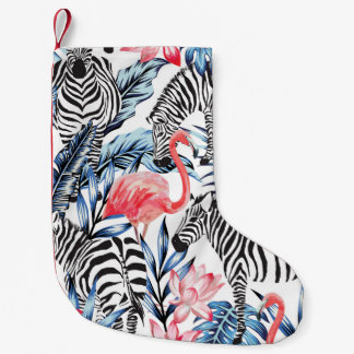 Petite Chaussette De Noël Flair tropical : Flamant rose Zebra Paradise