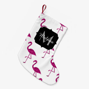 Petite Chaussette De Noël Flamant flamand rose parties scintillant scintilla