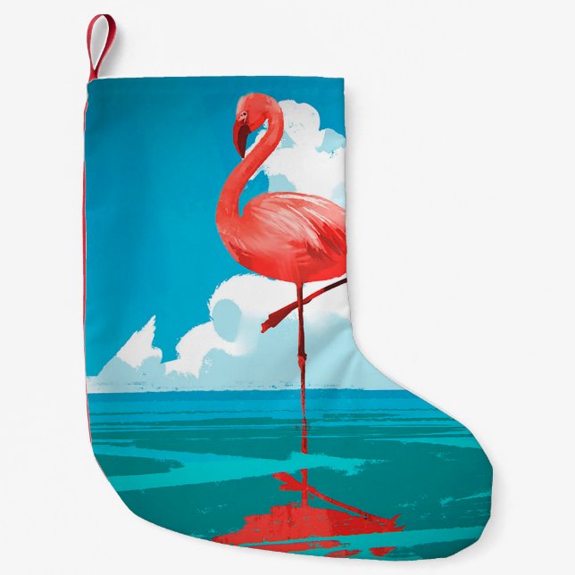 Petite Chaussette De Noël Flamant rose (Devant)