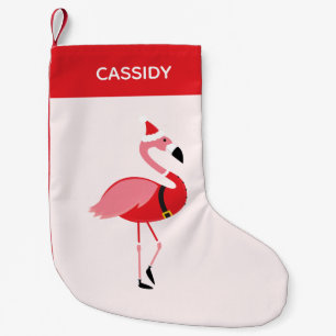 Petite Chaussette De Noël Flamant rose Père Noël Fun Animal