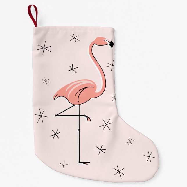 Petite Chaussette De Noël Flamant rose Récipient rose (Devant)