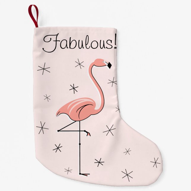 Petite Chaussette De Noël Flamant rose Rose Fabuleux! bas (Devant)