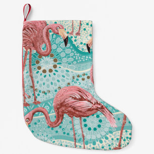Petite Chaussette De Noël Flamant rose Tropical : Papier peint Floral Vintag