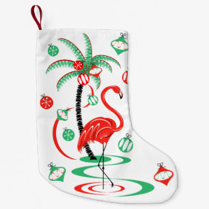 Petite Chaussette De Noël Flamants roses de Noël rouges Baubles recto-verso