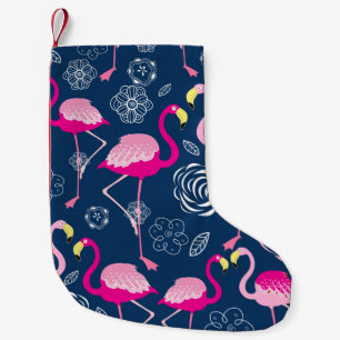 Petite Chaussette De Noël Flamants roses roses : Graphic Dark Motif