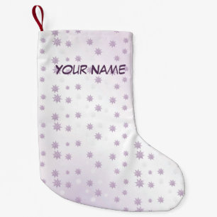 Petite Chaussette De Noël Flammes de neige rose violet de fête Élégante Vint