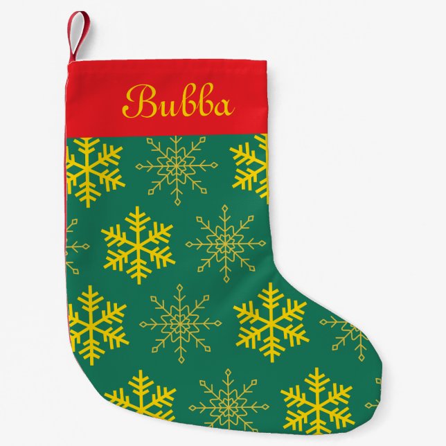 Petite Chaussette De Noël Flèche de neige verte (Devant)