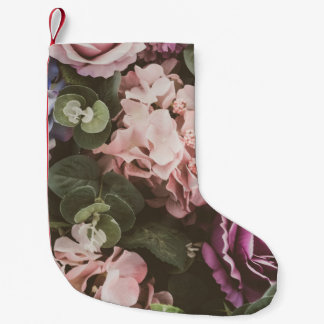 Petite Chaussette De Noël Fleur de bouquet, filtre vintage, beau fond