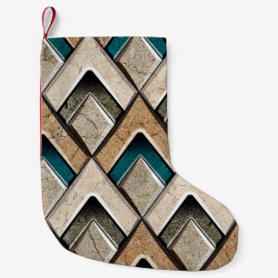 Petite Chaussette De Noël Fleur de fond en tuiles colorées, numérique, patte