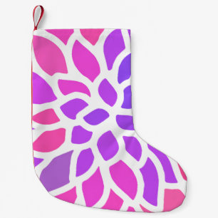 Petite Chaussette De Noël Fleur Hippie rose Rétro Moderne