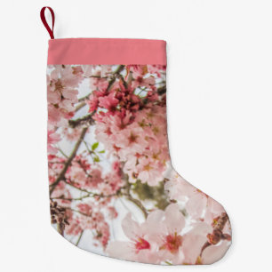 Petite Chaussette De Noël Fleurs de cerisier assez roses -