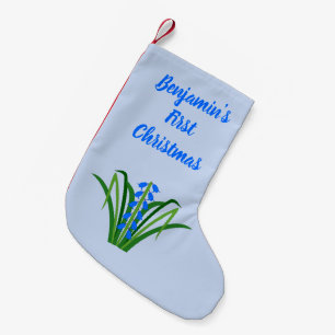 Petite Chaussette De Noël Fleurs de Jacinthe Bleue pour Garçon au Printemps