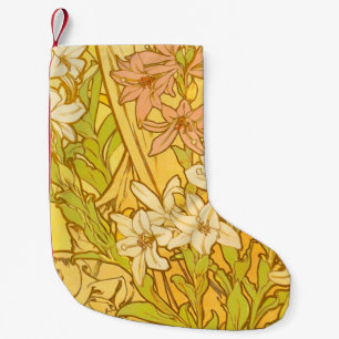 Petite Chaussette De Noël fleurs de lys Art nouveau d'Alphonse Mucha