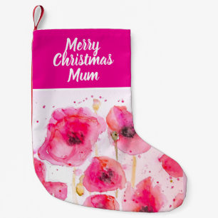 Petite Chaussette De Noël Fleurs de pavot rouges Pavots Floral Fleur Noël