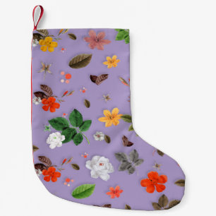 Petite Chaussette De Noël Fleurs jaunes et roses blanches 21
