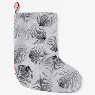 Petite Chaussette De Noël Fleurs noires Abstraites : Elégance Grise.