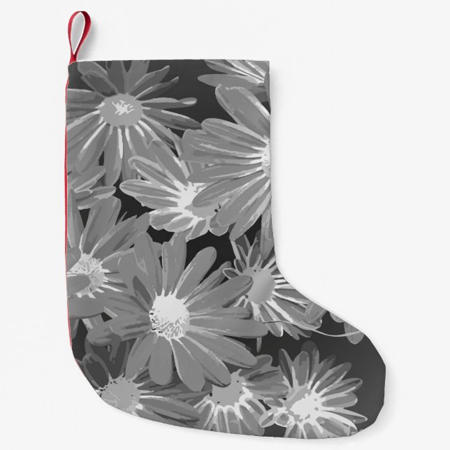 Petite Chaussette De Noël Fleurs rouges et jaunes 2 (Devant)