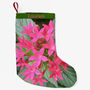 Petite Chaussette De Noël Fleurs tropicales roses brillantes Stocking person