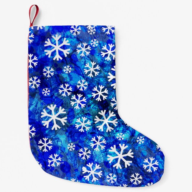 Petite Chaussette De Noël Flocon de neige Abstrait : Motif Vintage sans cout (Devant)
