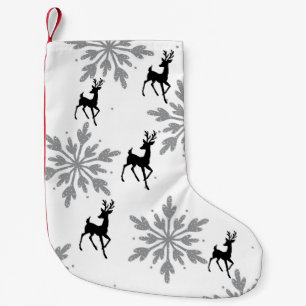 Petite Chaussette De Noël Flocon de neige en argent / Reindeer Noël Stocker