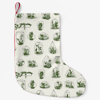 Petite Chaussette De Noël Florarium géométrique avec motif succulent.