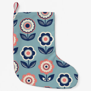 Petite Chaussette De Noël Flore rétro : Charme Motif intemporel