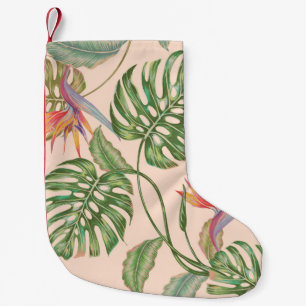 Petite Chaussette De Noël Fond de motif tropical vintage Floral sans soudure