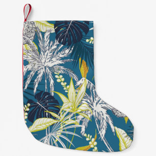 Petite Chaussette De Noël Forêt tropicale : Main colorée dessinée.