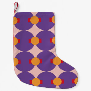 Petite Chaussette De Noël Forme géométrique design motif rétro abstrait vint