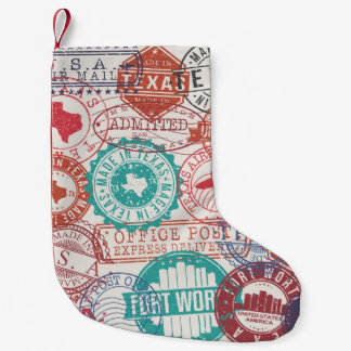 Petite Chaussette De Noël Fort Worth Texas : timbres de voyage.