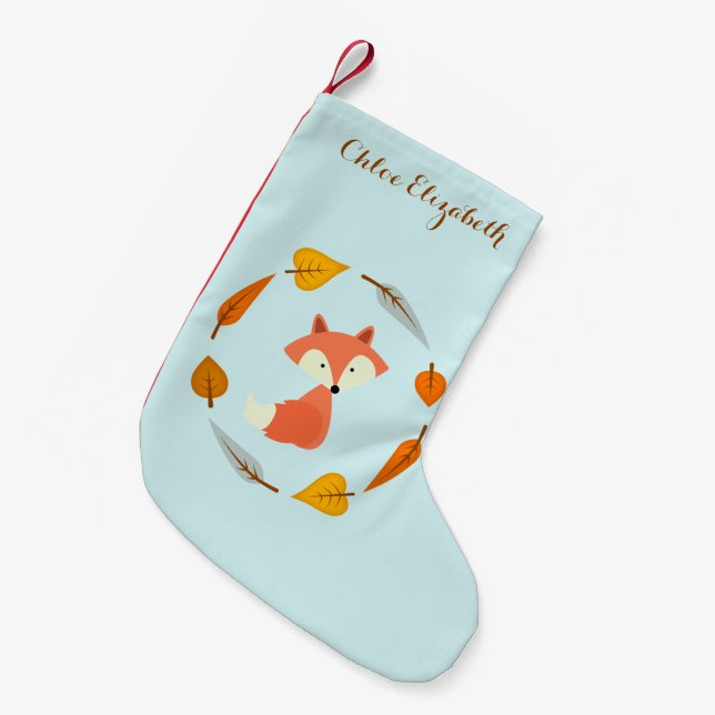 Petite Chaussette De Noël Fox doux d'automne (Devant (Accrochage))