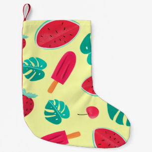Petite Chaussette De Noël Fraise feuille
