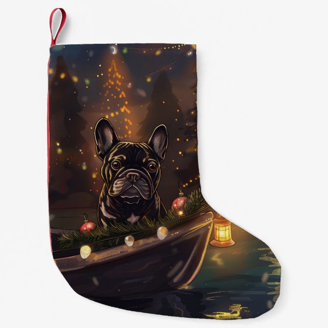 Petite Chaussette De Noël French Bulldog Christmas Festive Voyage (Devant)