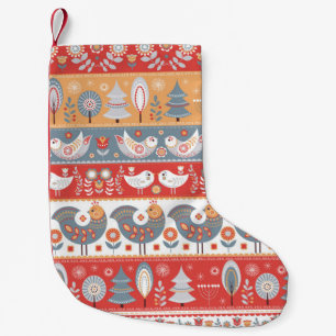 Petite Chaussette De Noël Frontières scandinaves : design textile vintage.
