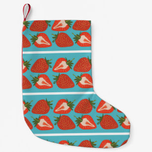 Petite Chaussette De Noël Fruit fraise : Motif Répété sans couture.