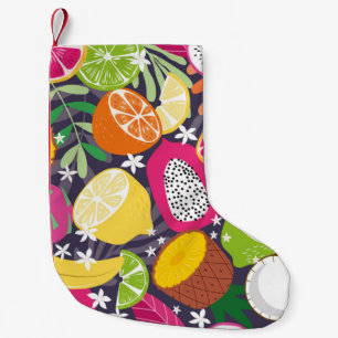 Petite Chaussette De Noël Fruit seamless pattern, collection of exotic tropi