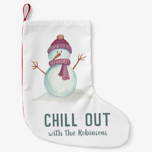 Petite Chaussette De Noël Fun Snowman Noël (Devant)
