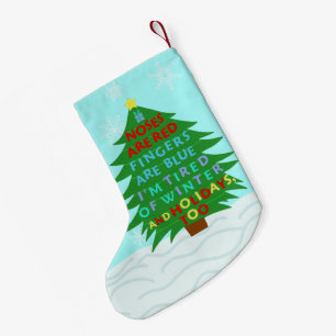 Petite Chaussette De Noël Funny Bah Humbug Poème de Noël