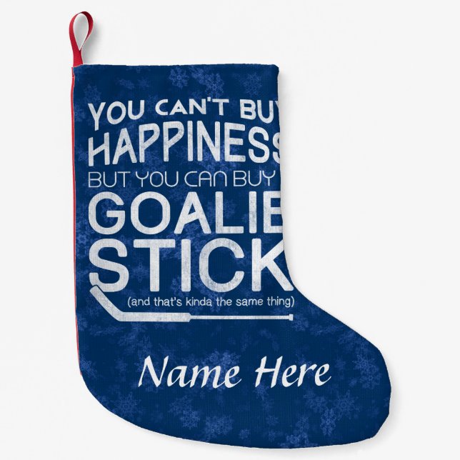 Petite Chaussette De Noël Funny Hockey gardien de but Noël Personnaliser de  (Devant)