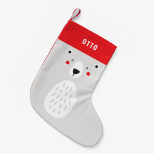 Petite Chaussette De Noël Funny mignon ours polaire personnalisé pour enfant