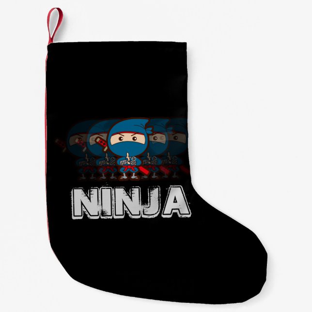 Petite Chaussette De Noël Garçon de Ninja (Devant)
