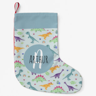 Petite Chaussette De Noël Garçons mignons et amusants Motif Dinosaure Bleu E