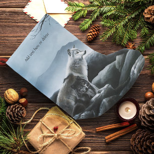 Petite Chaussette De Noël Gardes Loups Mystiques Château Faune Fantastique