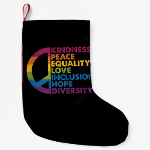 Petite Chaussette De Noël Gentillesse Paix Égalité Amour Inclusion Espoir Di