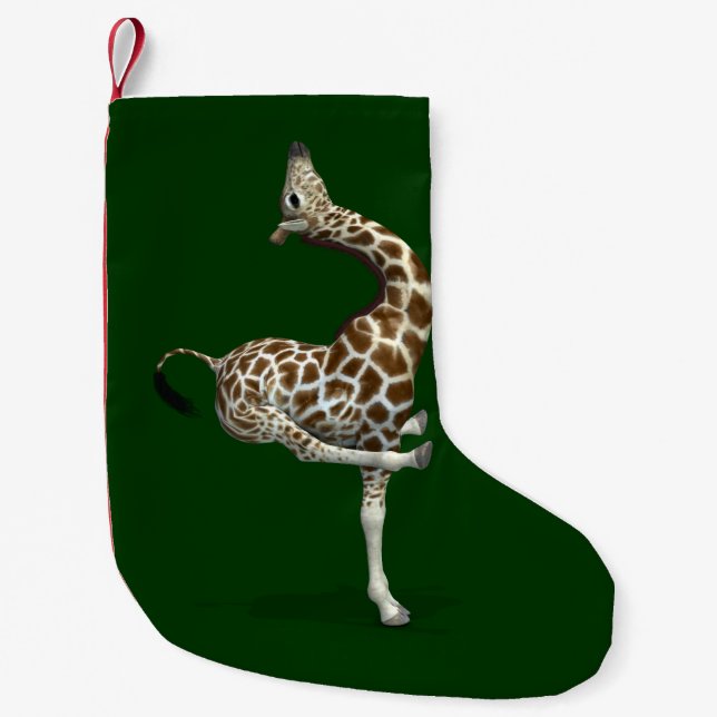 Petite Chaussette De Noël Giraffe sportive bizarre (Devant)