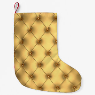 Petite Chaussette De Noël Glamour D'Or : Décor Luxueux.