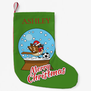 Petite Chaussette De Noël Globe w mignon Bruant Jouer au soccer   Personnali